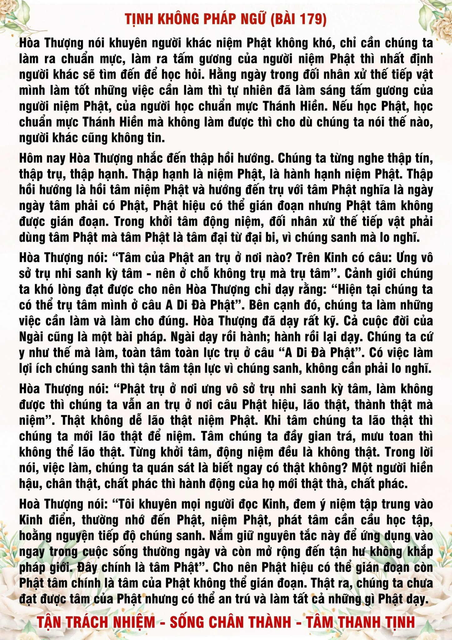 179 · Tịnh Không Pháp Ngữ - 179